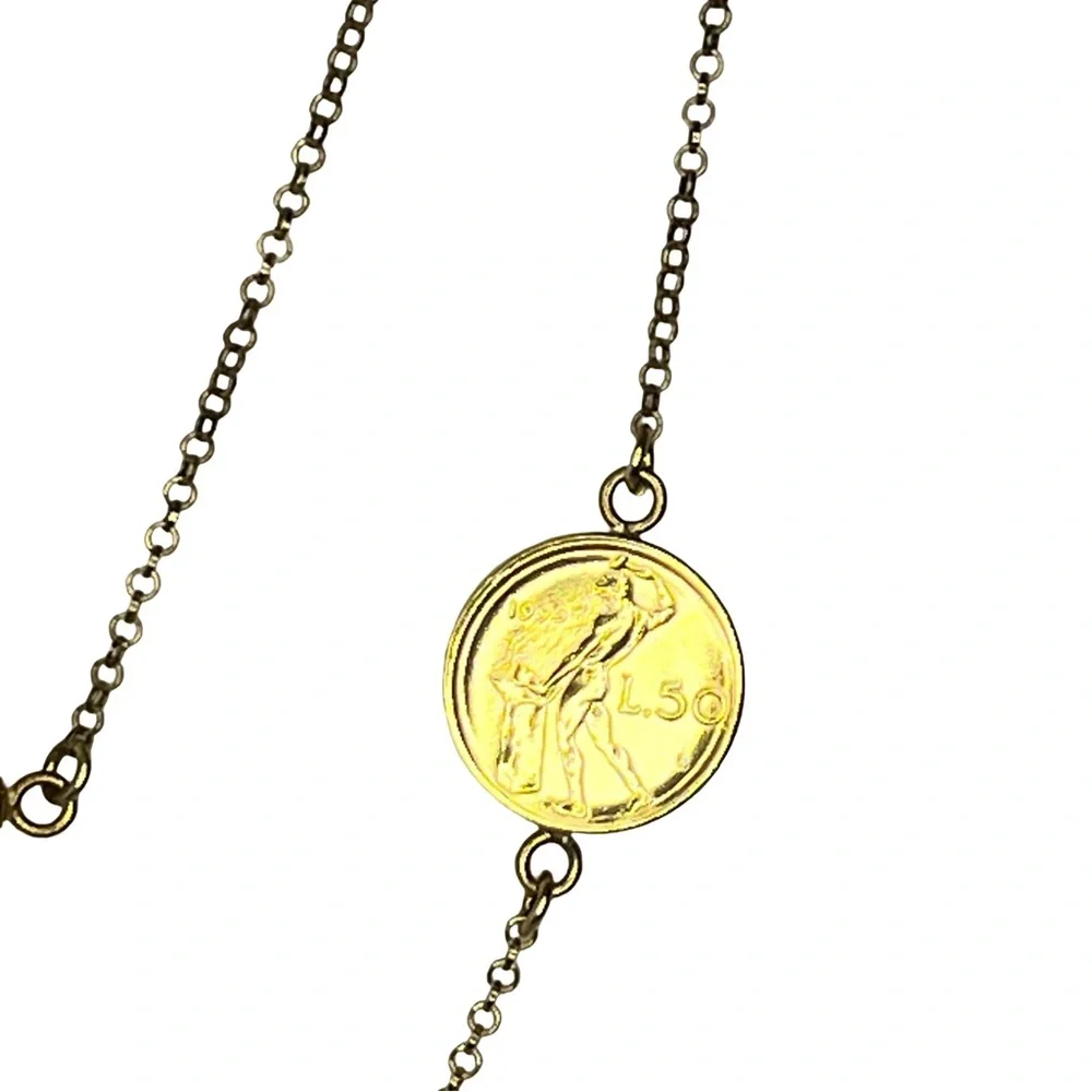 Milor Long Gold Coin Necklace - Picture 5 of 6